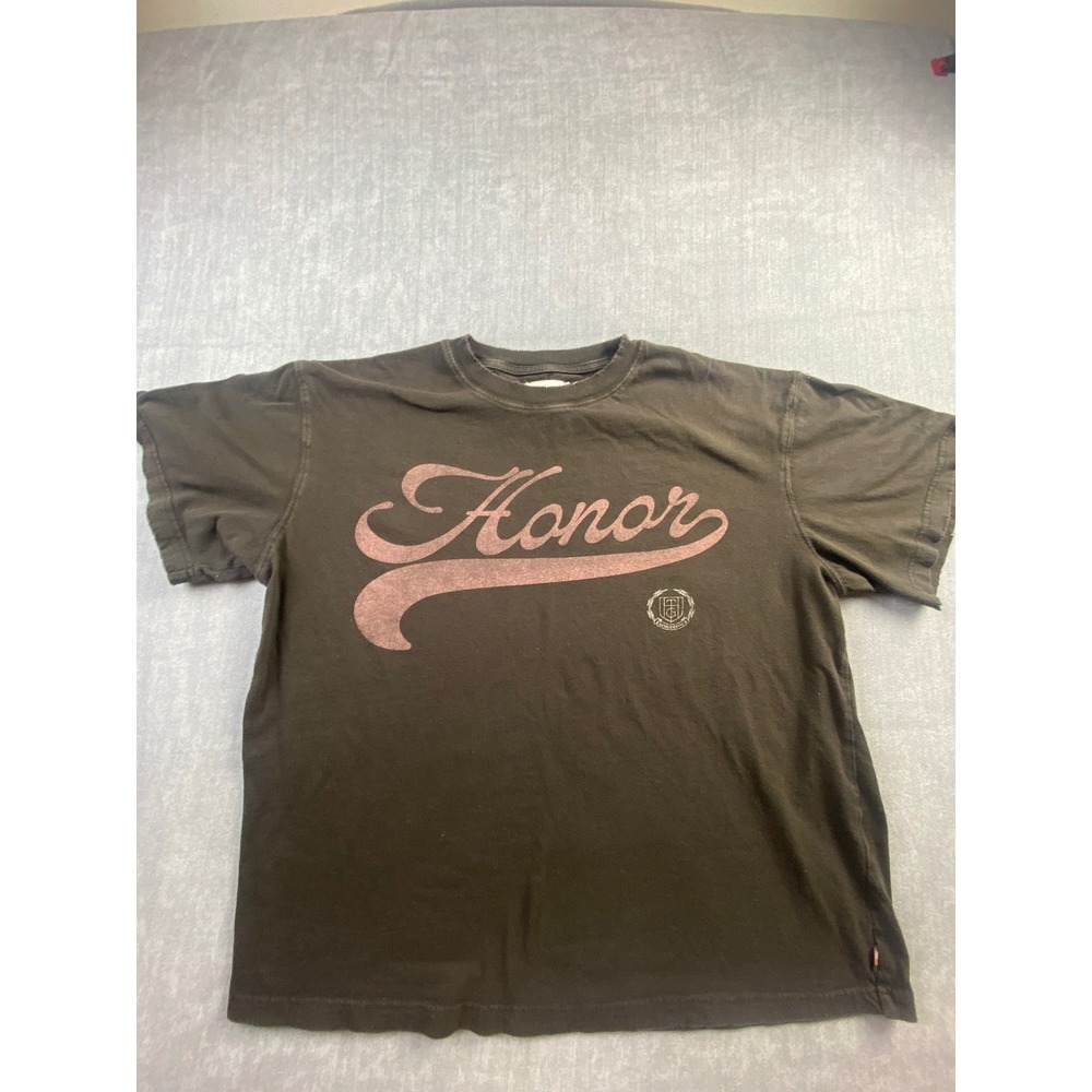 Honor The Gift Mens Graphic T-Shirt Faded Black Logo Size M HTG Streetwear